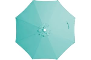 JEAREY 9 ft Patio Umbrella Replacement Canopy for 8 Ribs, Table Market Yard Umbrella Replacement Top Cover-Peacock Blue (Canopy Only)