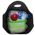 Hoopla Gorilla Bag - Deluxe Insulated Lunch Carrier - Black Neoprene Tote for Work, School and Kids Snacks - Keeps Contents Cool, Fresh and Secure. Lightweight, Stores Flat and Machine Washable.