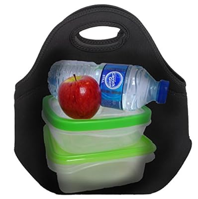 Hoopla Gorilla Bag - Deluxe Insulated Lunch Carrier - Black Neoprene Tote for Work, School and Kids Snacks - Keeps Contents Cool, Fresh and Secure. Lightweight, Stores Flat and Machine Washable.