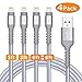 Azhizco iPhone Charger Cable MFi Certified Nylon Braided Lightning to USB Charging and Data Syncing Cord for iPhone XS Max, XR, X, 8, 7, 7 Plus, 6, 6s, 6 Plus, 5, 5c, 5s, SE, 4Pack