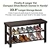 LANGRIA Large 3-Tier Shoe Bench Entryway, Shoes Rack Organizer Made of Sturdy, Bamboo for 8 Pairs of Shoes, Max Capacity 264 lbs, for Hallway Bedroom (33.9 x 11 x 17.7”, Espresso)