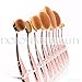 Dolovemk 10Pcs/Set Makeup Oval Brushes Set Eyebrow/Foundation/Blusher Brush Kit for Liquid/Powder/BB Cream