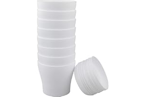 KINGLAKE 8 Pcs 4" Plastic Plant Flower Seedlings Nursery Pot/Pots Planter Colorful Flower Plant Container Seed Starting Pots with Pallet and Drainage Holes for Home Garden Flowers Plants,White