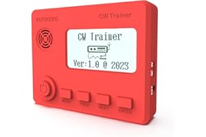 PUTIKEEG Mini CW Trainer Morse Code Trainer with Display, Moore Simo Wales Code Shortwave Radio Telegraph Key Car Key Learning CW Radio for Telegraph Practice with Charging Cable（RED