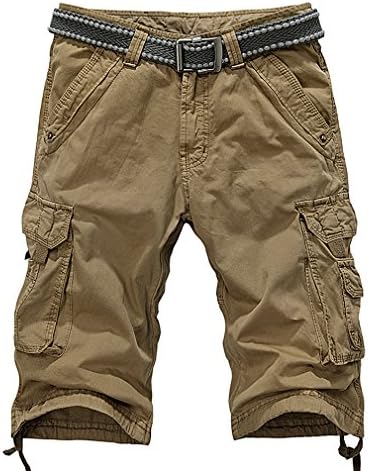 JUCA Men's Cargo Short Half Pants New Casual Summer Pockets Camouflage Shorts Earth Yellow 29