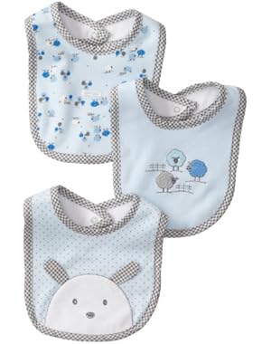 ABSORBA Baby-Boys Newborn 3 Pack Bib
