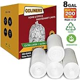 8 Gallon Medium Trash Bags 30 Liter Clear Garbage Bags Kitchen Trash Bags Plastic Wastebasket Trash Can Liners for Home Office Bins, 200 Count