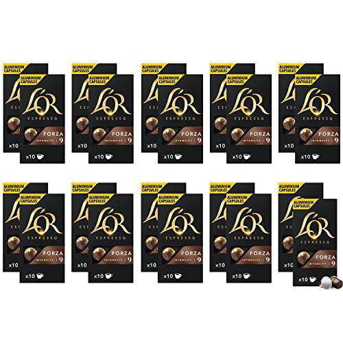 L'OR Espresso Forza Intensität 9 - Nespresso * Kompatible Kaffeekapseln - 20 Packungen mit 10 Kapseln (200 Getränke)