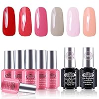 Perfect Summer Gel Nail Polish - UV/LED Soak Off Pure Colors Gel Polish with Base Coat and Top Coat, 8ml Each #14