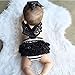Newborn Kids Baby Girls Clothes Lace Jumpsuit Romper Playsuit + Headband Outfits (0-6 Months, Striped)