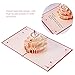 Unomor Happy Birthday Card, 3 Layers Cake Pop Up Birthday Card with Cute Red Candle, Envelope Included