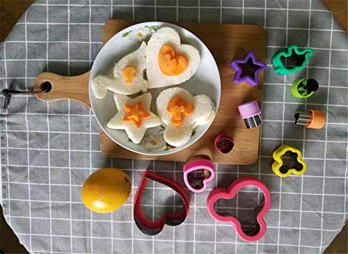JHFY Cookie Cutter-Food Grade sandwich cut mold fruit embossing mold biscuit mold love sandwich(18-piece)