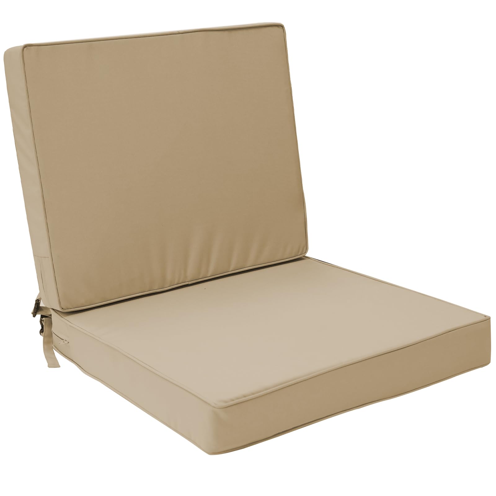 Photo 1 of Metliv Outdoor Deep Seat Cushion Set 24" x 24", Water Repellent & Fade Resistant Cushion for Patio Furniture, Back & Seat Cushion with Removable Covers for Sofa, Couch, Beige