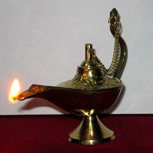 Artcollectibles India Vintage Brass Oil Lamp Aladin Chirag Decorative