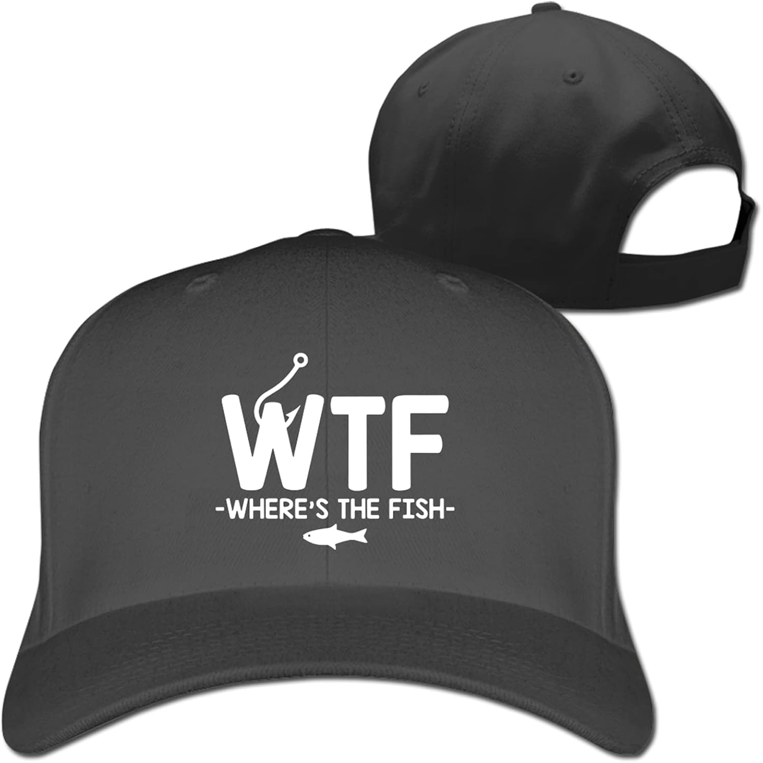 WTF Where's The Fish Baseball Cap Dad Hat Adjustable Sun Hat Running