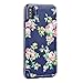 iPhone Xs MAX Wallet Case,iPhone Xs MAX Case with Card Holder,MISSCASE Premium Leather Case with Card Holder,Flower Floral Pattern Protective Cover for Apple iPhone Xs MAX 2018 Blue & Red