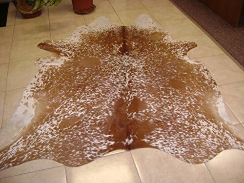 Brown &amp; White Salt &amp; Pepper Natural Cowhide Rug - Brazilian Hair on Cow Leather Rug
