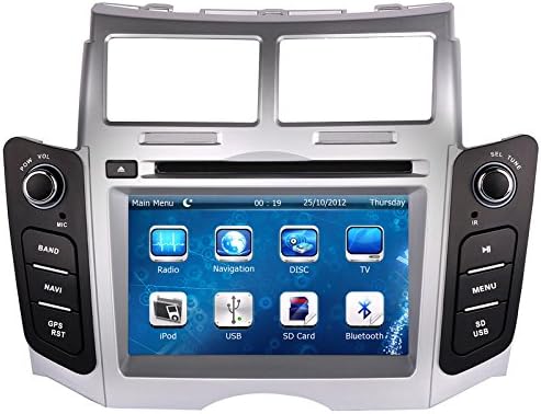 2 two Din 7inch Car DVD player with GPS navigation,free map, audio Radio stereo,USB/SD,AUX,Bluetooth/TV,touch screen for TOYOTA YARIS 2005~2011