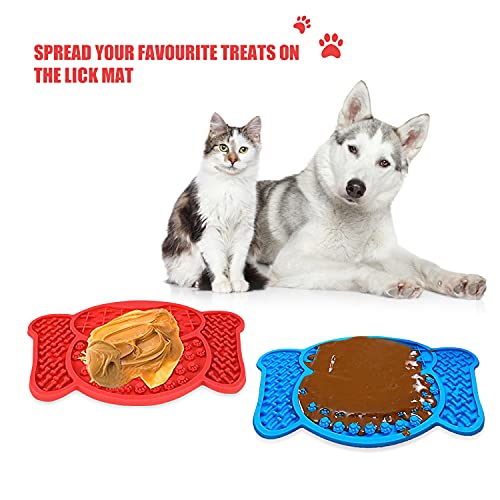 Lick Mat for Dogs, Pet Slow Feeders with Suction Cups, Interactive Dog Toys Dog Licking Mat, Calming Mat for Dog Anxiety Relief, Food Grade Silicone Lick Pad Perfect for Bathing, Grooming, Training