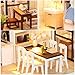 CUTEBEE Dollhouse Miniature with Furniture, DIY Dollhouse Kit Plus Dust Proof and Music Movement, 1:24 Scale Creative Room Idea(Happinese)