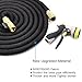 Podura Expandable Garden Hose with Triple Latex Core, Solid Brass Connectors and Metal Nozzle fit for Electric Pressure Washer,Garden Watering (100Ft, Black)