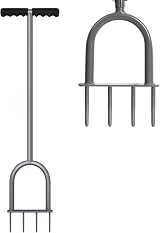 Walensee Lawn Spike Aerator T-Handle Four 3.5-in Spikes 35.5in Grey