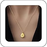Andelaisi Boho Teardrop Pendant Necklace Vintage Waterdrop Choker Necklace Gold Crystal Star Water Drop Necklace Adjustable Geometric Chain Necklace Jewelry for Women