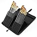CONDA Paint Brushes Set of 15, Synthetic Acrylic Oil Gouache Paint Brushes, Wooden Handle with Carrying Case for Beginners and Professionals