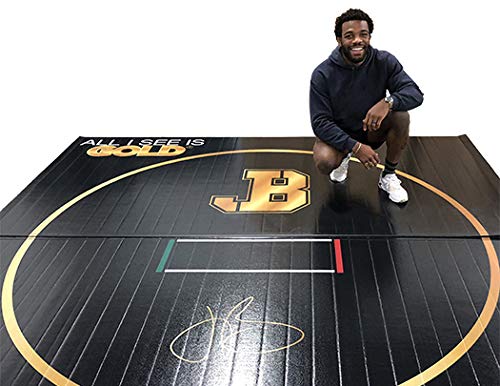 Resilite Wrestling Mat for Home Use Workout Equipment and Sports Products - Jordan Burroughs Signature Series (Black)
