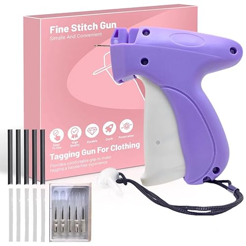 Stitch Gun for Clothes: Handheld Stitchy Tagging Gun for Clothing Stitchy Quick Clothing Fixer, Tagging, Sewing, and Quilting with 6 Needle, 1000 Black Fasteners & 1000 White Fasteners