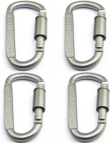 Aluminum Locking Carabiner Keychain ,Extra Hard Type D Aluminum Mountaineering Carabiner Clip Large Hook Buckle Outdoor Camping Hiking Fishing 4pcs/set