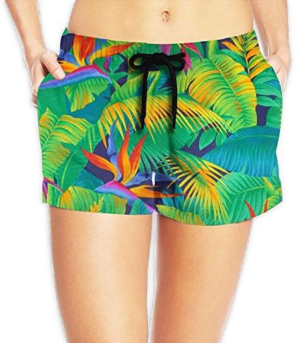 Pantgua1 Hawai Print Women Color Fashion Swim Trunk Beach Shorts Boardshorts Pants Pocket