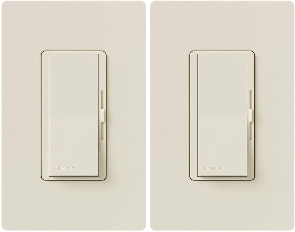 Lutron DVWCL-153PH-2-WH Diva 150-Watt Single Pole/3-Way LED/CFL Dimmer with Wallplate (2 Pack), White - - 