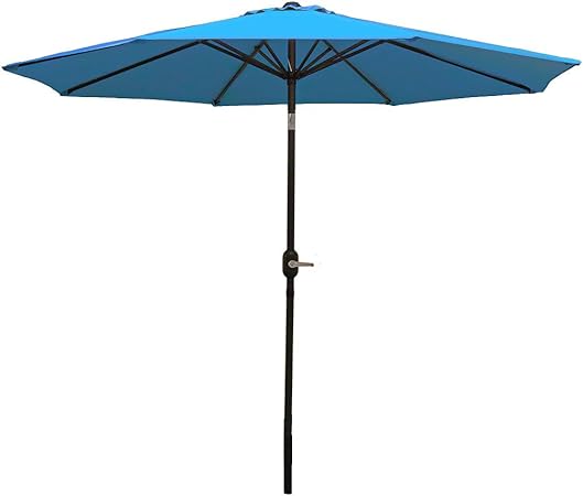 Amazon Com Sunnydaze 9 Foot Outdoor Patio Umbrella Push Button