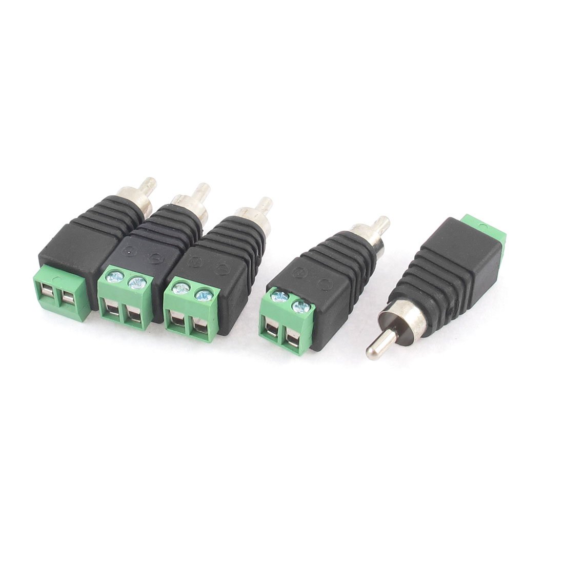 Sourcingmap UTP Cat5 Cat6 Cable to AV Phono RCA Male Jack Adapter for CCTV 5pcs