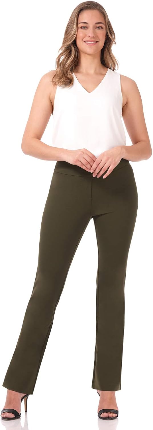 Rekucci Women's All-Season Cooling-Knit Bootcut Pant with Tummy Control at  Women’s Clothing store