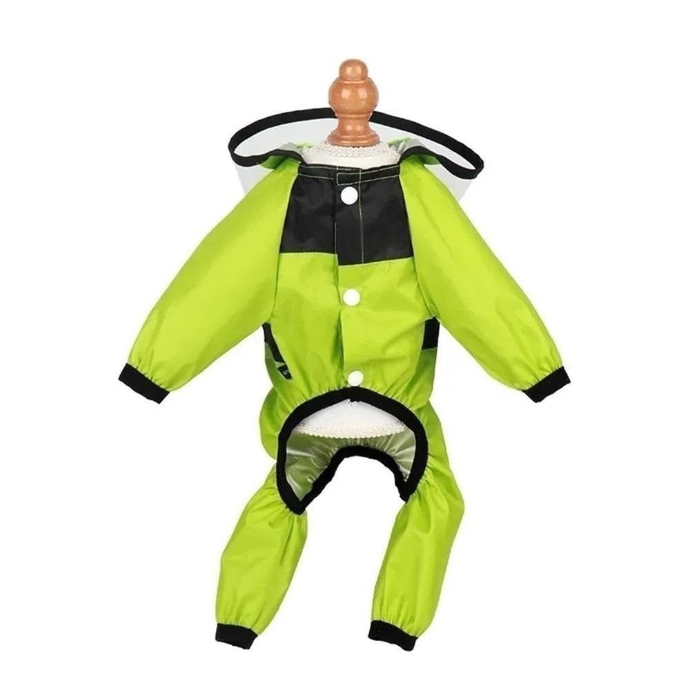 Dog Raincoat with Hood, Waterproof Dog Jacket, Lightweight Rainwear for Small Dogs Medium Large Dogs, Adjustable Button Pet Poncho Perfect for Walking in Rain & Snow, Easy to Clean(Green,XS)