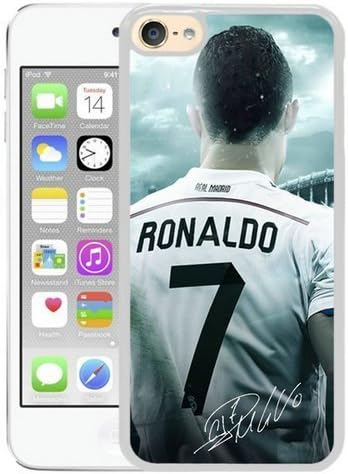 Ukiyya iPod Touch 6 Ultra Slim Case,Soccer Player Cristiano Ronaldo 06 Premium Hybrid Protective Case Fit for Apple iPod Touch 6-White