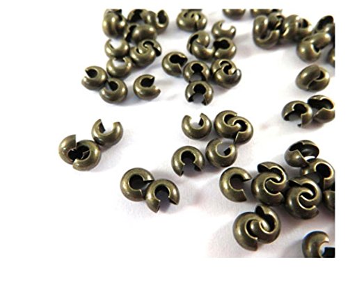 200 Top Quality Crimp Beads Knot Cover Beads Crimp Cover 6mm Crimps Antique Bronze Plated#CF118-6
