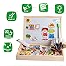 Wooden Magnetic Easel Educational Alphabet Numbers Jigsaw Puzzle Games Double-sided Drawing Board for Preschool Kids Learning