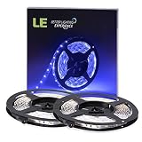 LE 12V LED Strip Light, Flexible, SMD 2835, 300 LEDs, 16.4ft Tape Light for Home, Kitchen, Party, Christmas and More, Non-waterproof, Blue, Pack of 2