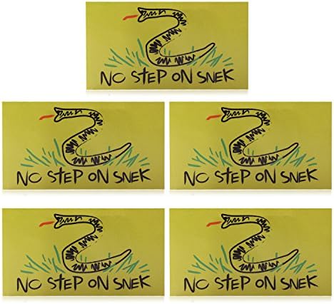 5 PCS No Step On Snek Decal, No Step on Snek Car Sticker, Window Sticker, 2.5 x 4.5 Inches Waterproof Sticker by QingZ