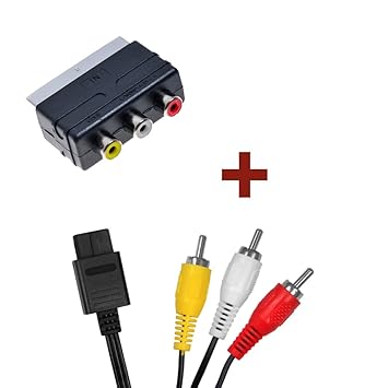 AV-Kabel + Scart-Adapter für Nintendo 64 Super Nintendo Gamecube N64 SNES GC