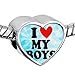 Heart of Charms Heart I Love My Girls or Boys Charms Photo Charms Beads for Snake Chain Bracelets (boys)