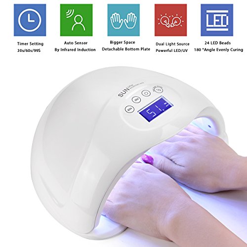 Makartt Professional Nail Dryer 48W LED UV Both Hands Nail Curing Lamp with 3 Timer Setting for Finger and Toe