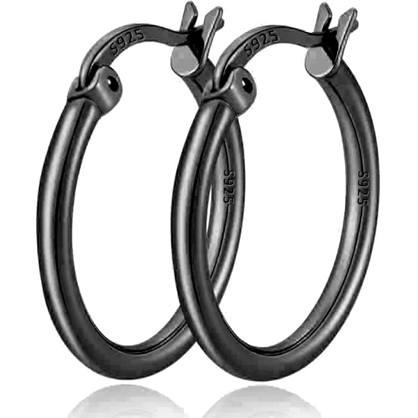 Bijoux Mode Cadeau Créoles FOCALOOK - Anneaux Grands 30mm à 100mm Acier Inoxydable Anneaux Plaqué Or Argent Noir
