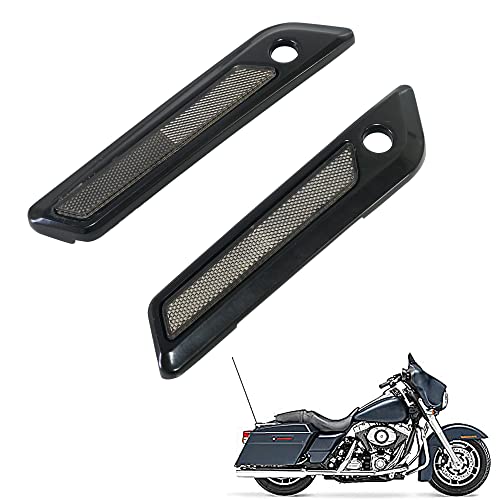 SWESGI Saddlebag Hinge Latch Covers Fit for Harley 2014-2023 Touring Street Electra Road Glide King FLHX FLHR FLTRX FLTRX Ultra FLTRU FLHTCU FLHTKSE (Black+Gray)