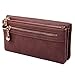 HDE Women's Leather Wallet Clutch Multi-Function Zippered Wristlet Purse
