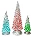BANBERRY DESIGNS Table Top Christmas Trees - Set of 6 - LED Lighted Acrylic Christmas Trees Holiday Decoration Set of 6 Assorted Sizes 10
