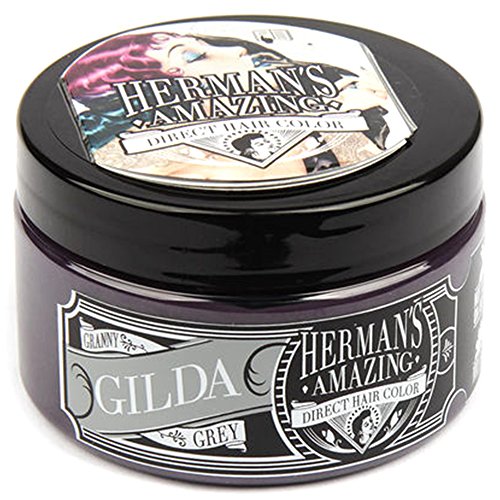 Herman's Amazing Vegan Semi-Permanent Direct Hair Color Dye (4oz) Gilda Granny Grey